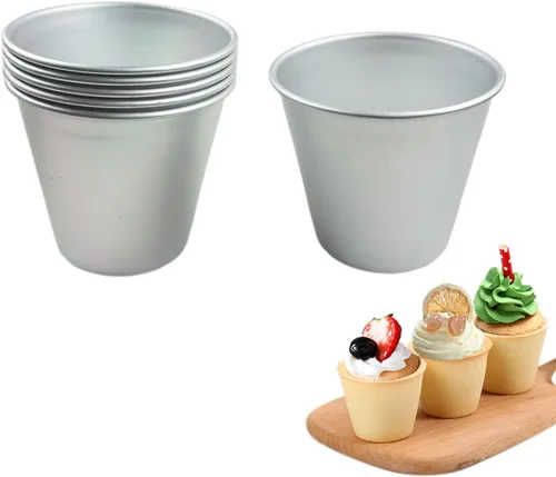 Miniatura 9 de 6 paquetes de moldes para popover, molde individual grande para muffins, taza de pudín de aluminio, molde fundido de chocolate, máquina para hornear