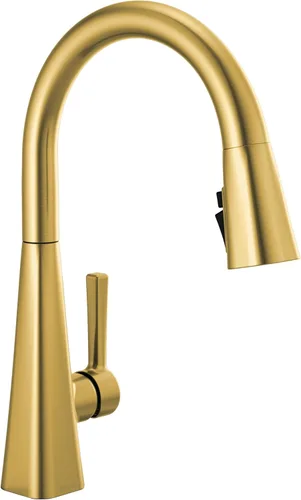 Miniatura 10 de Delta Lenta - Grifo de cocina negro mate con rociador extraíble, moderno grifo de fregadero de cocina de un solo agujero, mango único, negro mate