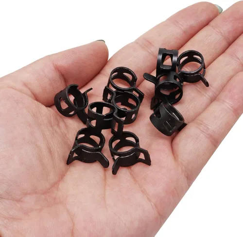 Miniatura 3 de 50 abrazaderas de manguera de resorte de 2/5 de identificación, abrazadera de manguera de banda de resorte de 0.394 pulgadas, abrazadera de línea