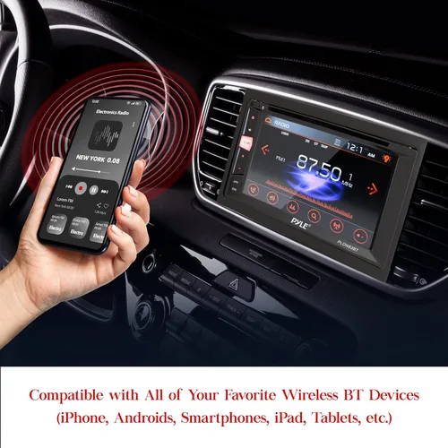 Miniatura 6 de Pyle Estéreo de coche con pantalla táctil doble DIN de 6.2 pulgadas, reproductor multimedia de DVD/CD/MP3, receptor Bluetooth, radio AM/FM, tarjeta