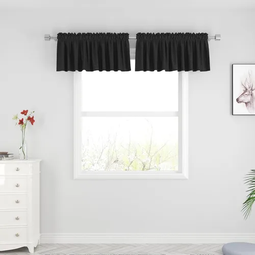 Miniatura 48 de UPOPO Cortinas de Niveles Beige Sobre Fregadero con Textura de Lino para Ventana de Cocina de 16 Pulgadas de Largo Caravana Privacidad Pequeñas