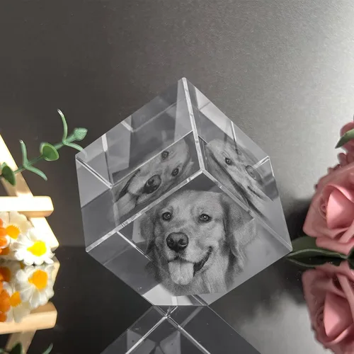 Miniatura 4 de Foto de cristal 3D, marco de fotos de cristal personalizado, grabado personalizado con tu propia foto, regalo personalizado de Navidad, papá