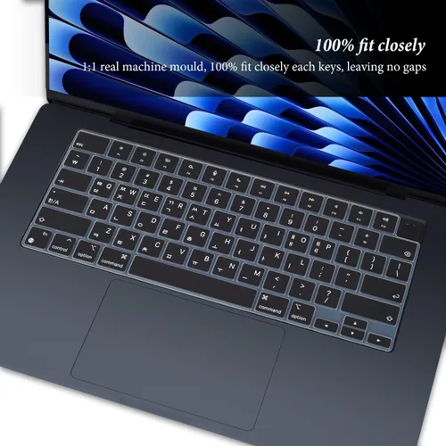 Miniatura 3 de Funda de teclado coreano para Apple MacBook Air 2025 2024 2023 con chip M4 M3 M2 de 15.3 pulgadas A3241 A3114 A2941, MacBook Air de 13.6 pulgadas