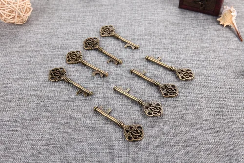Miniatura 2 de 40 llaves de esqueleto de corona grande, abrebotellas, decoración rústica, despedida de soltera, steampunk antiguo