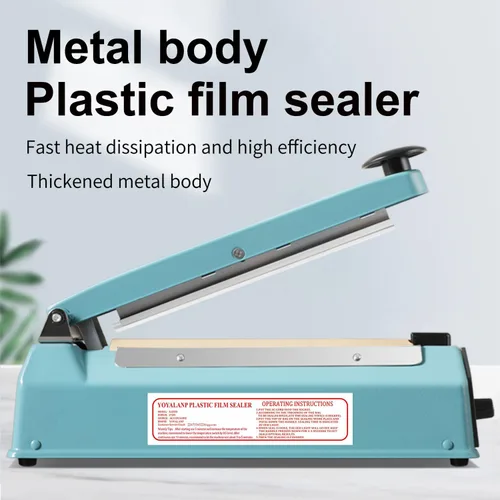 Miniatura 2 de Cuerpo de metal, sellador térmico por impulso, sellador manual de bolsas, máquina de sellado térmico de 8 pulgadas, máquina selladora de impulsos