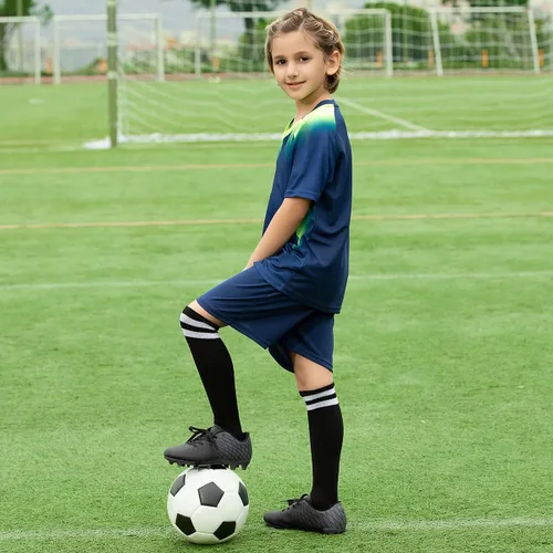 Miniatura 2 de JABASIC - Tacos de fútbol para exteriores para niños, zapatos de fútbol atléticos y firmes