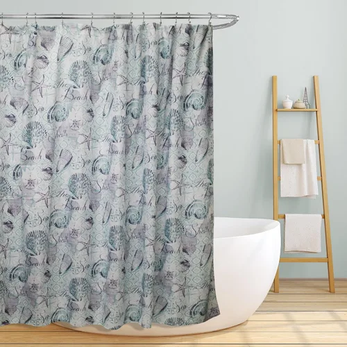 Miniatura 12 de Linen Store lona cortina de regadera de tela, 70"x70