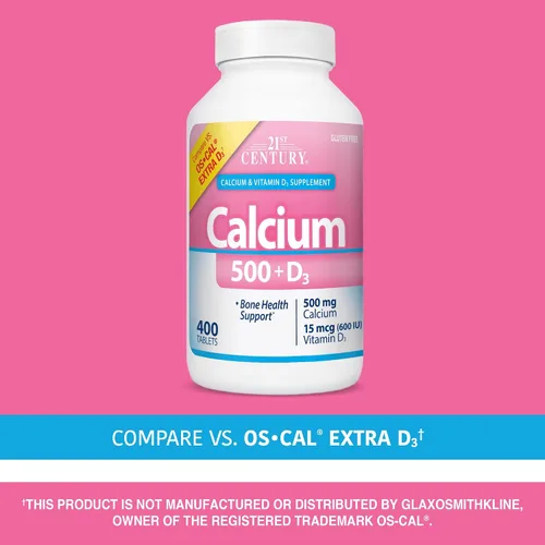 Miniatura 4 de 21st Century Vitaminas Calcio 500 Plus Extra D Caplets, 400