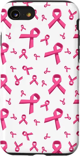 Miniatura 17 de iPhone 13 patrón de cinta rosa concientización del cáncer de mama mujeres caso de apoyo