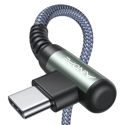 Miniatura 38 de AINOPE Cable USB a USB C [2 unidades, 6.6 pies] 3.1A tipo C cargador de carga rápida, cable USB C en ángulo recto para iPhone 17 Carplay, Galaxy Gris