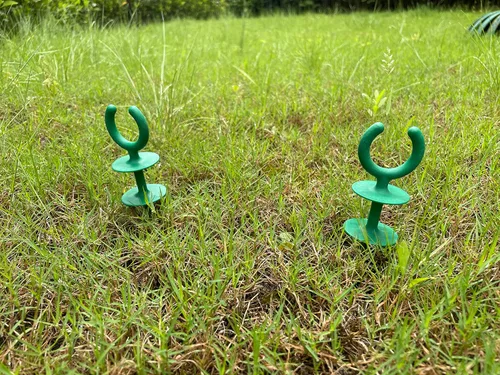 Miniatura 4 de 10 estacas de guía de manguera de jardín verdes Soporte de luces navideñas, ligero, plástico de alta dureza, protección de plantas de jardín