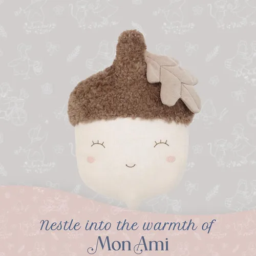 Miniatura 4 de MON AMI Nutty Acorn - Almohada de felpa de 14 pulgadas para niños y niñas, felpa suave de bellota de bosque, acento decorativo acogedor, regalo