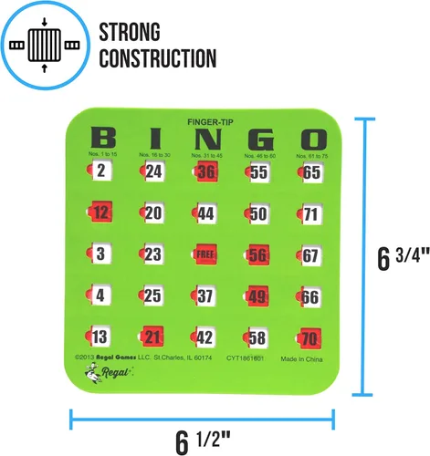 Miniatura 4 de Regal Bingo - Tarjetas de bingo a granel con ventanas deslizantes – Tarjetas de juego de bingo reutilizables con impresión grande para adultos