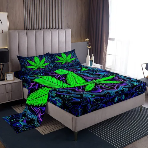 Miniatura 17 de Erosebridal Juego de sábanas 3D de mundo submarino con diseño de peces de playa, azul mar, tamaño individual, sábana bajera ajustable con diseño