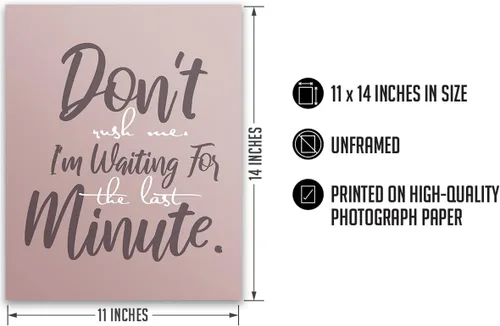 Miniatura 3 de Don't Rush Me - Funny Quotes Wall Art - Sarcastic Gifts - Office Wall Decor - Cubicle Wall Decorations - Funny Wall Decor for Men, Women, Teens