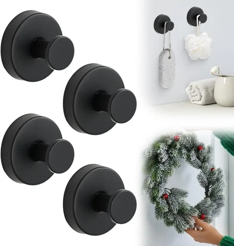 Miniatura 7 de Ganchos de Ventosa para Coronas de Puerta, 2025 Perchas de Corona Mejoradas para Puerta Delantera, Soporte de Corona de Ventosa para Halloween