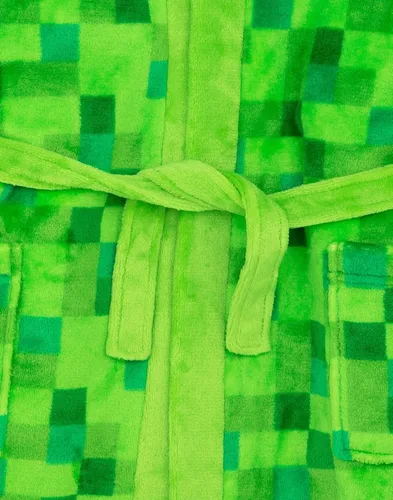 Miniatura 6 de Minecraft Albornoz Pixelated Creeper Gamer Regalo Niños Albornoz
