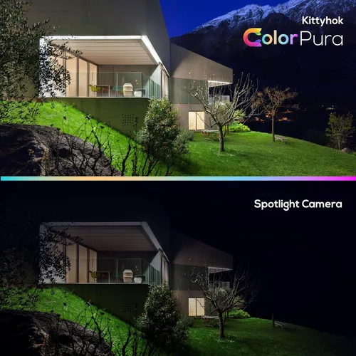 Miniatura 3 de Kittyhok Sistema de cámara de seguridad solar para exteriores inalámbrico 4 cámaras de seguridad PTZ solares 2K, visión nocturna a