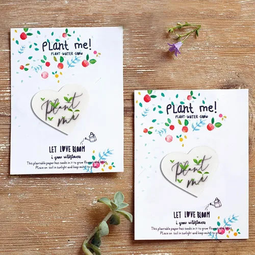 Miniatura 5 de 50 Papel de Flores Silvestres Plantables, Recuerdos Ecológicos en Forma de Corazón para Baby Shower para Invitados - Regalos Plantables para Bodas