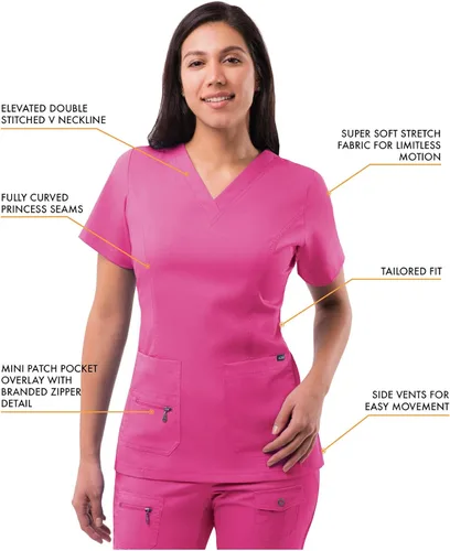 Miniatura 3 de Adar Pro - Camisa quirúrgica para mujer, con cuello en V elevado
