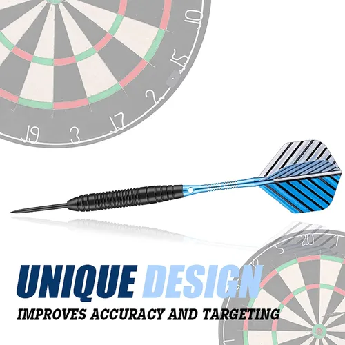 Miniatura 5 de Darts Metal Tip Set - 3 Pack Professional 22 Grams Steel Tip Darts with Slim Case Black Purple Blue Aluminum Shafts 9 Flights 50 Rubber O'Rings 1