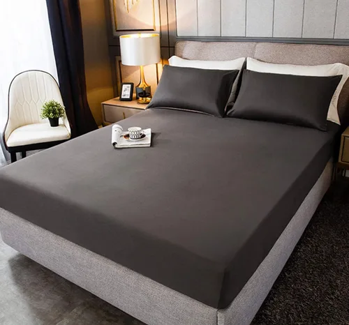 Miniatura 8 de Sábana bajera ajustable elástica de 100 % algodón, con bolsillo extra profundo, sábana bajera ajustable para cama individual