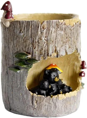 Miniatura 3 de GoodPlay Macetas suculentas para suculentas, macetas de resina, para decoración de oficina, hogar, jardín (oso)