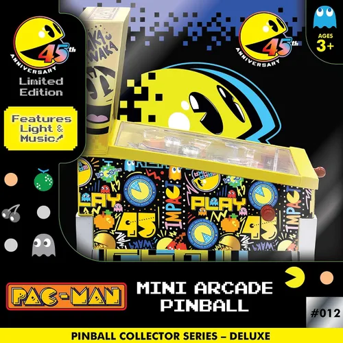 Miniatura 7 de Pac-Man: Mini Arcade Pinball – Edición Coleccionista 45 Aniversario, juego de mesa de luces y sonidos, desafíos de tiro de habilidad, juguete