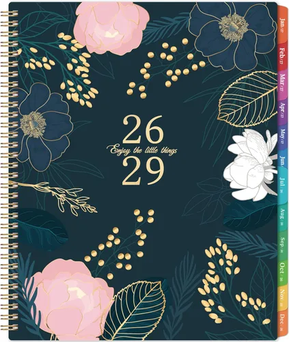 Agenda mensual 2026-2029, agenda mensual de 3 años 2026-2029, julio 2026 a junio 2029, 9 x 11 pulgadas, 36 pestañas de meses coloridos, bolsillo,