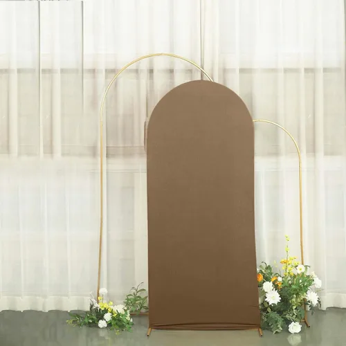 Miniatura 35 de Efavormart - Funda de elastano ajustada de elastano beige de 5 pies, ajuste cómodo, manga de fondo redonda para temas bohemios neutros y escenarios