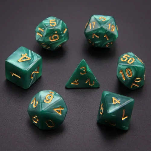 Miniatura 4 de 7 juegos (49 piezas) Juego de dados poliédricos para Calabozos y Dragones/RPG, juego completo de dados D&D/DND (D20, D12, D8, D6, D4 y 2×D10