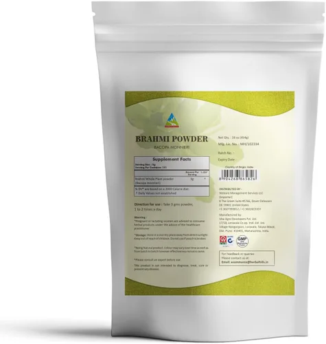 Miniatura 2 de HERBAL HILLS Brahmi Powder Bacopa Monnieri Cuidado del Cabello 1 libra 16 oz Paquete de 1 (16 onzas paquete de 1)