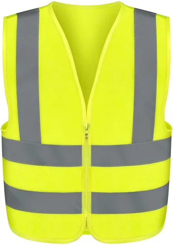 Miniatura 8 de Neiko Chaleco de seguridad de alta visibilidad ANSI Clase 2, sin bolsillo, amarillo neón, grande (L)