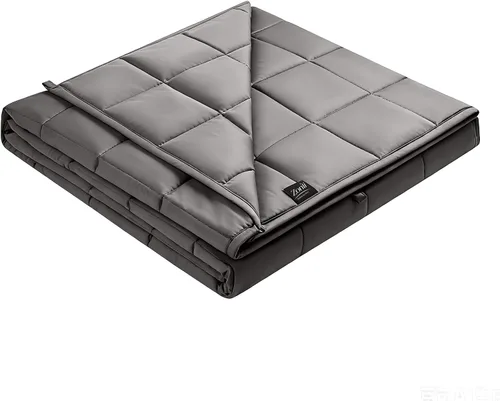 Miniatura 14 de ZonLi Manta pesada para adultos (48 x 72 pulgadas, 12 libras, verde oscuro) manta pesada de enfriamiento de alta transpirabilidad, material suave