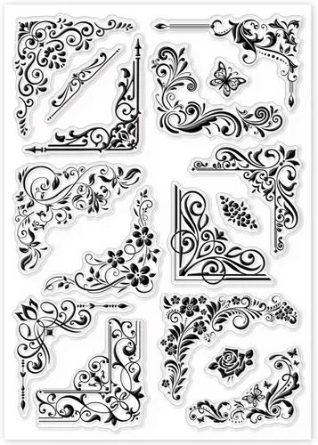 Miniatura 8 de GLOBLELAND Sellos transparentes de encaje de flores, bordes de mariposa, sellos de silicona para hacer tarjetas, álbumes de recortes, decoración