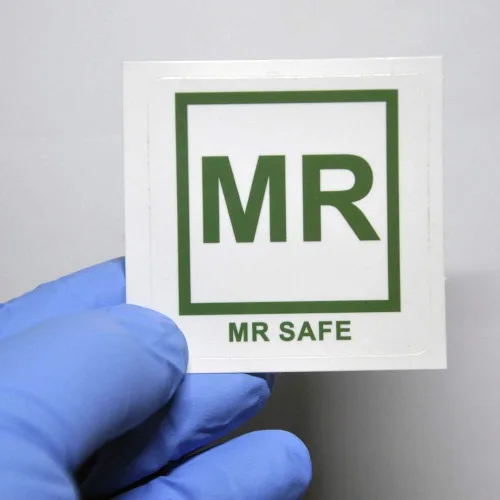 Miniatura 3 de Juego de 30 pegatinas de vinilo de etiquetas condicionales inseguras para resonancia magnética de seguridad MR, 2 x 2 pulgadas, impermeable, 30