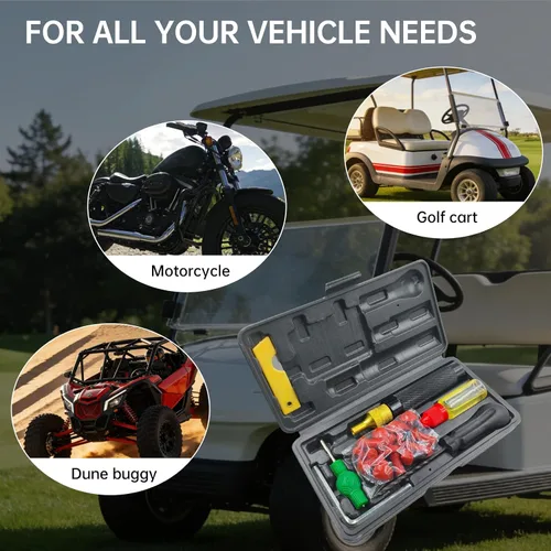 Miniatura 4 de famobay Kit profesional de tapones de neumáticos de hongos – Juego de reparación de neumáticos sin cámara resistente para motocicletas, automóviles