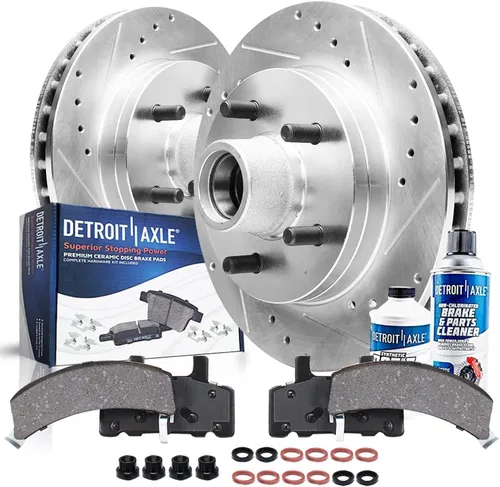 Miniatura 25 de Detroit Axle - Kit de freno delantero para Hyundai Nexo 2019-2024, rotores de freno perforados y ranurados, pastillas de freno de cerámica