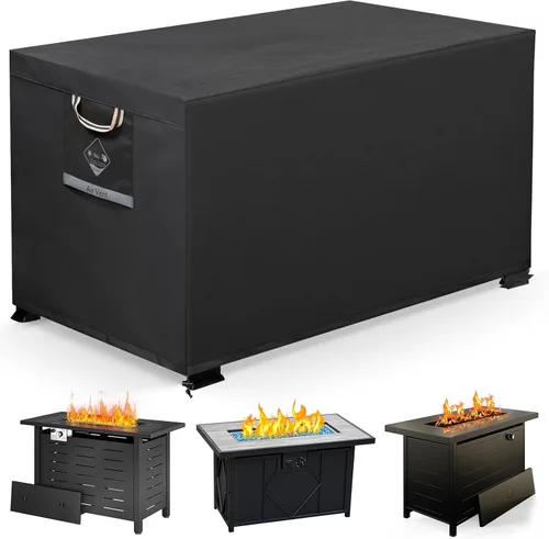Miniatura 15 de 738N Tensión máxima, cubierta cuadrada para hogueras de gas, se adapta a 29/30/31/32 pulgadas, tela 600D mejorada extra densa de servicio pesado
