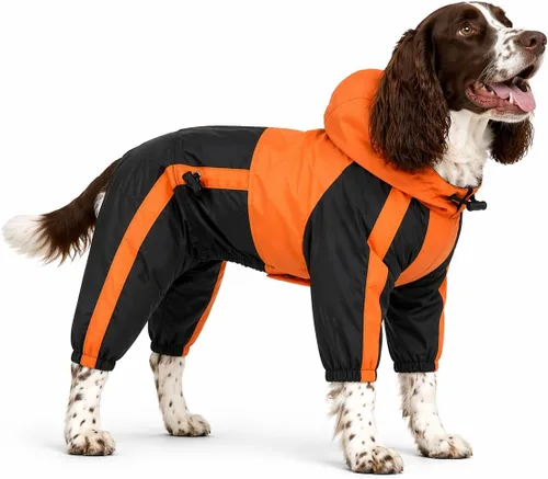 Miniatura 34 de Ropa para mascotas, ropa para perro, ropa para lluvia, nieve, impermeables, cuatro patas, impermeable para perros pequeños, medianos, grandes, Rojo