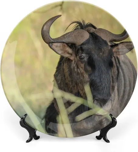 Miniatura 17 de Placa decorativa de animales de camello, placa decorativa de cerámica para pared, plato decorativo con soporte, placa redonda de exhibición