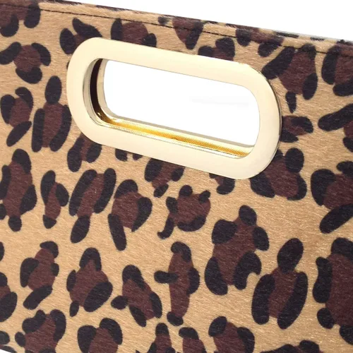 Miniatura 5 de JNB Bolso de mano de piel sintética de leopardo con asa superior