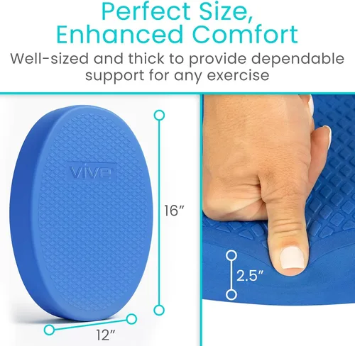 Miniatura 4 de Vive Almohadilla de equilibrio ovalada, cojín tambaleante para equipos de terapia física y rehabilitación, espuma suave para entrenamiento, yoga