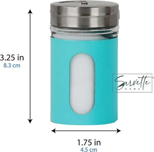 Miniatura 4 de Aqua Salt Pepper Shakers - Tarros de especias retro, juego de 5