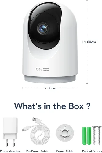 Miniatura 9 de GNCC Cámaras de seguridad 2K, 4 piezas, cámara de seguridad para el hogar interior con detección de movimiento de 360° para mascotas/bebé/perro