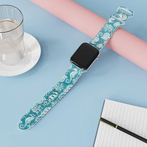 Miniatura 4 de Compatible con Apple Watch Band de 41mm 40mm 38mm 49mm 45mm 44mm 42mm para mujeres, correas deportivas de silicona suave con diseño de caballito