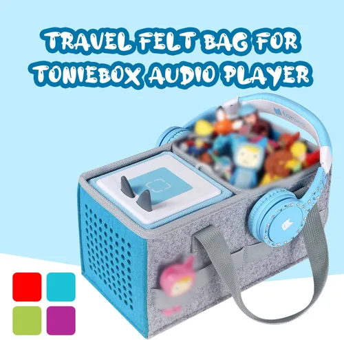 Miniatura 3 de Estuche de transporte GISEO para juego de iniciación de Tonies y bolsa de almacenamiento para estatuilla de Tonies, bolsa plegable de juguete Azul