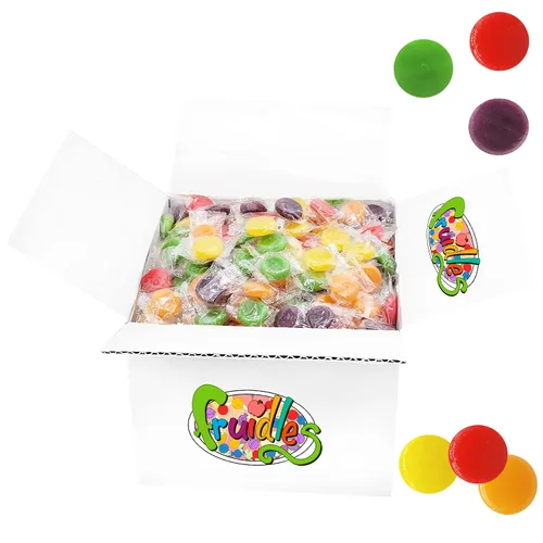 Miniatura 7 de Fruidles Caramelos duros con botón de discos de frutas, envueltos individualmente, 1 libra