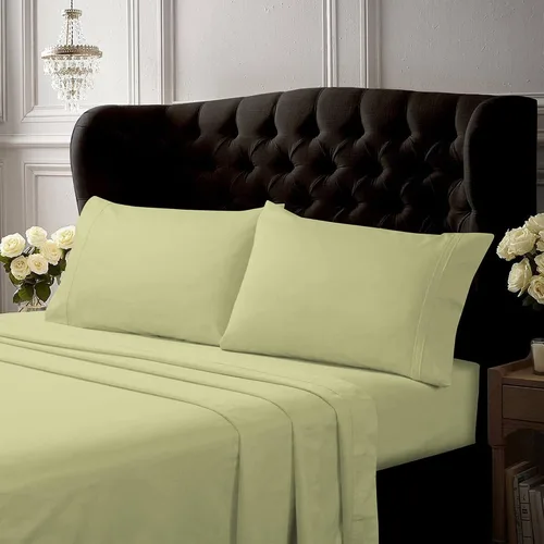 Miniatura 10 de Tribeca Living Juego de sábanas y fundas de almohada de percal de algodón egipcio fresco y suave, tamaño California King, bolsillo extra profundo