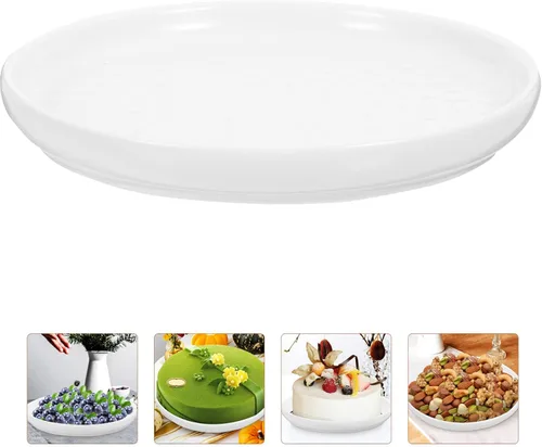 Miniatura 7 de Kichvoe Bandeja de cerámica para tartas, plato redondo de postre de 6.10 pulgadas, plato de servicio de alimentos para aperitivos, frutas, galletas